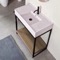 Modern  Console Vanity, Pink Ceramic Sink, 35